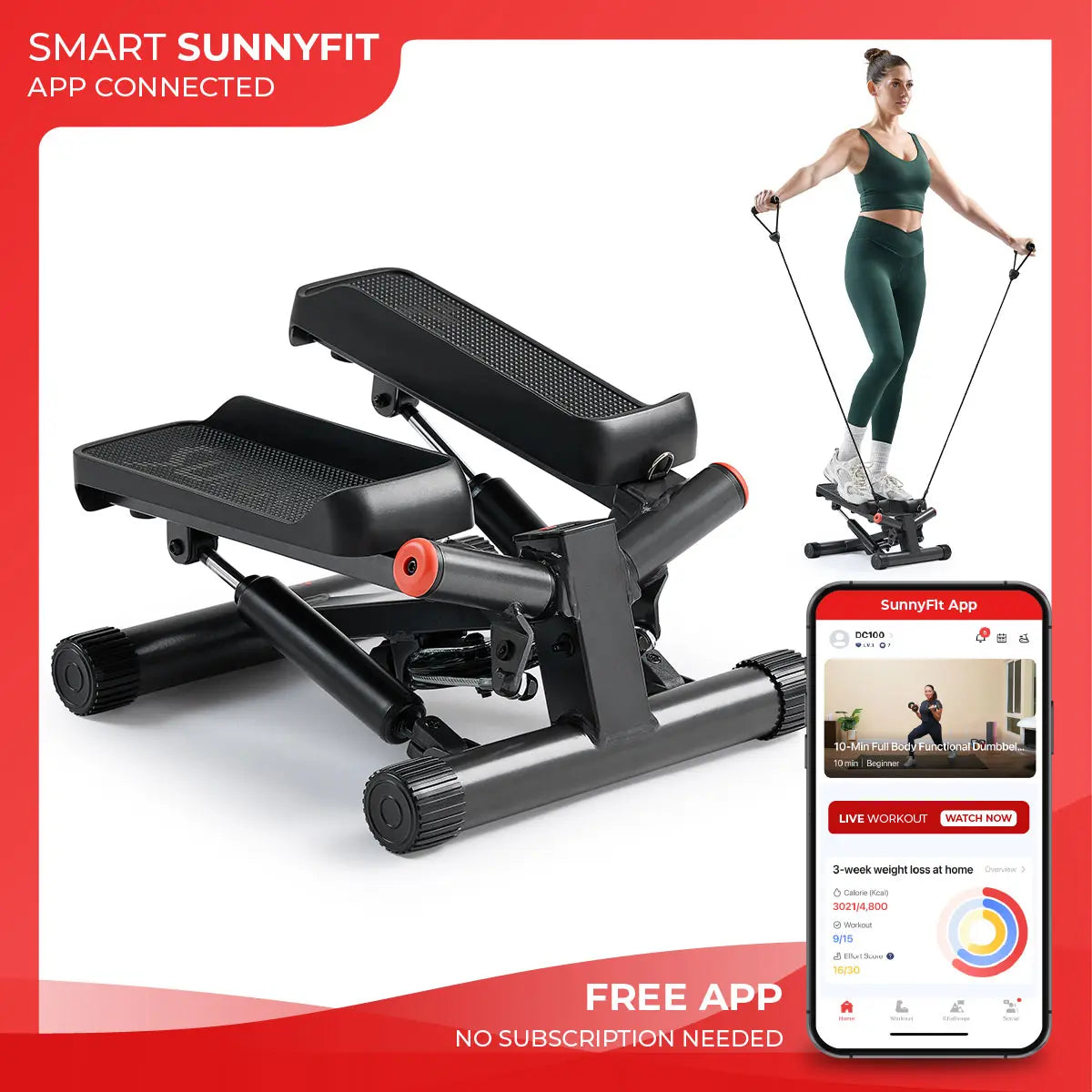 Twist Stair Steppers with Resistance Bands